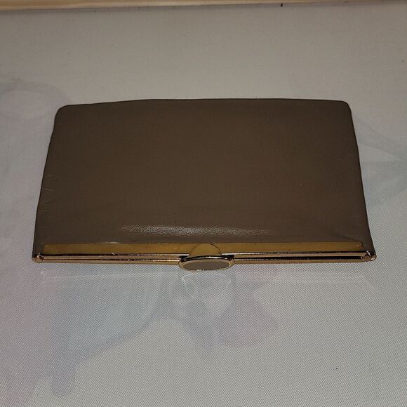 Etra Leather Clutch Handbag Vintage 1950s Taupe - Picture 3 of 7